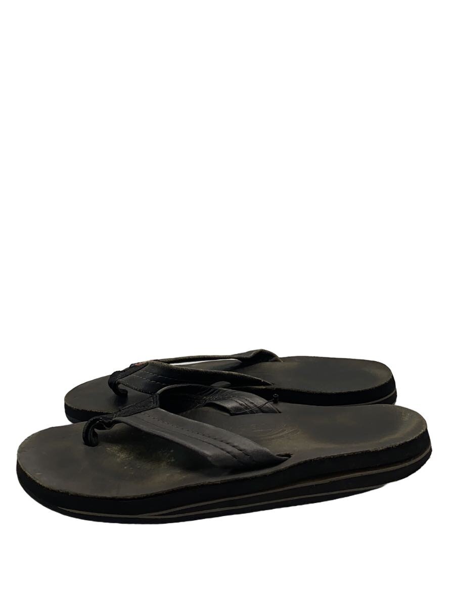 【中古】RAINBOW SANDALS◆当て嵌める感有/ダブルレイヤー/サンダル/--/BLK/なめし革//【シューズ】