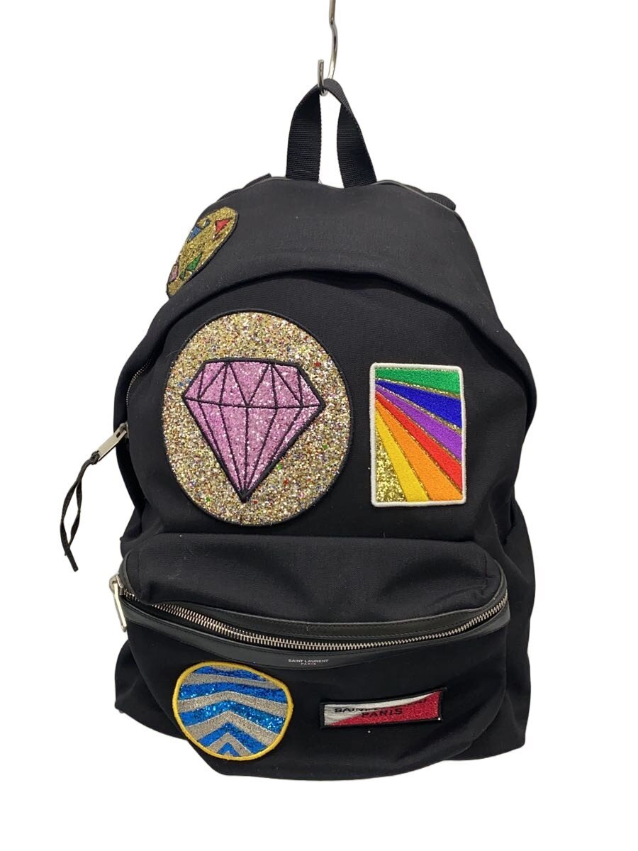 【中古】SAINT LAURENT◆背嚢/--/BLK【御徒面子】