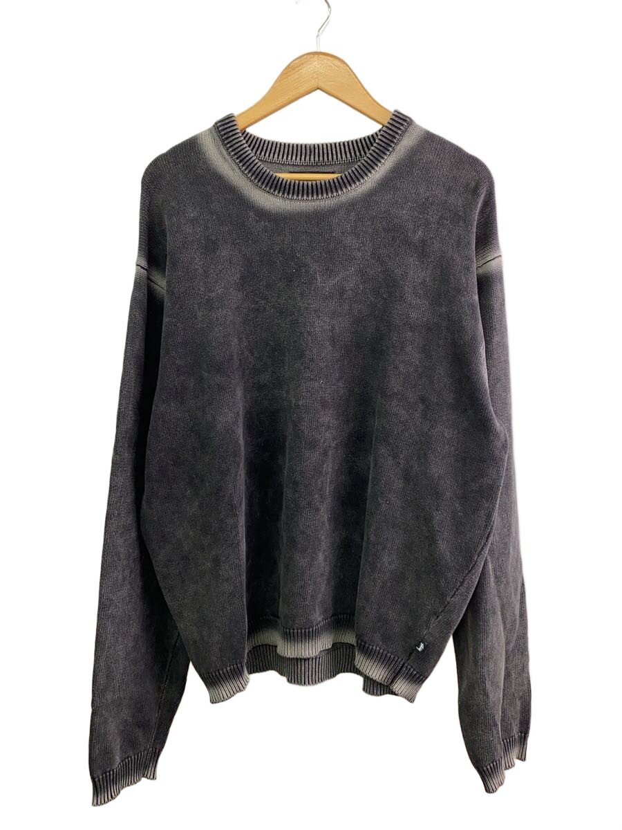 【中古】STUSSY◆編み物・スウェーター(朦々たる)/XL/綿織物/薄墨色/117239【メンズウェア】