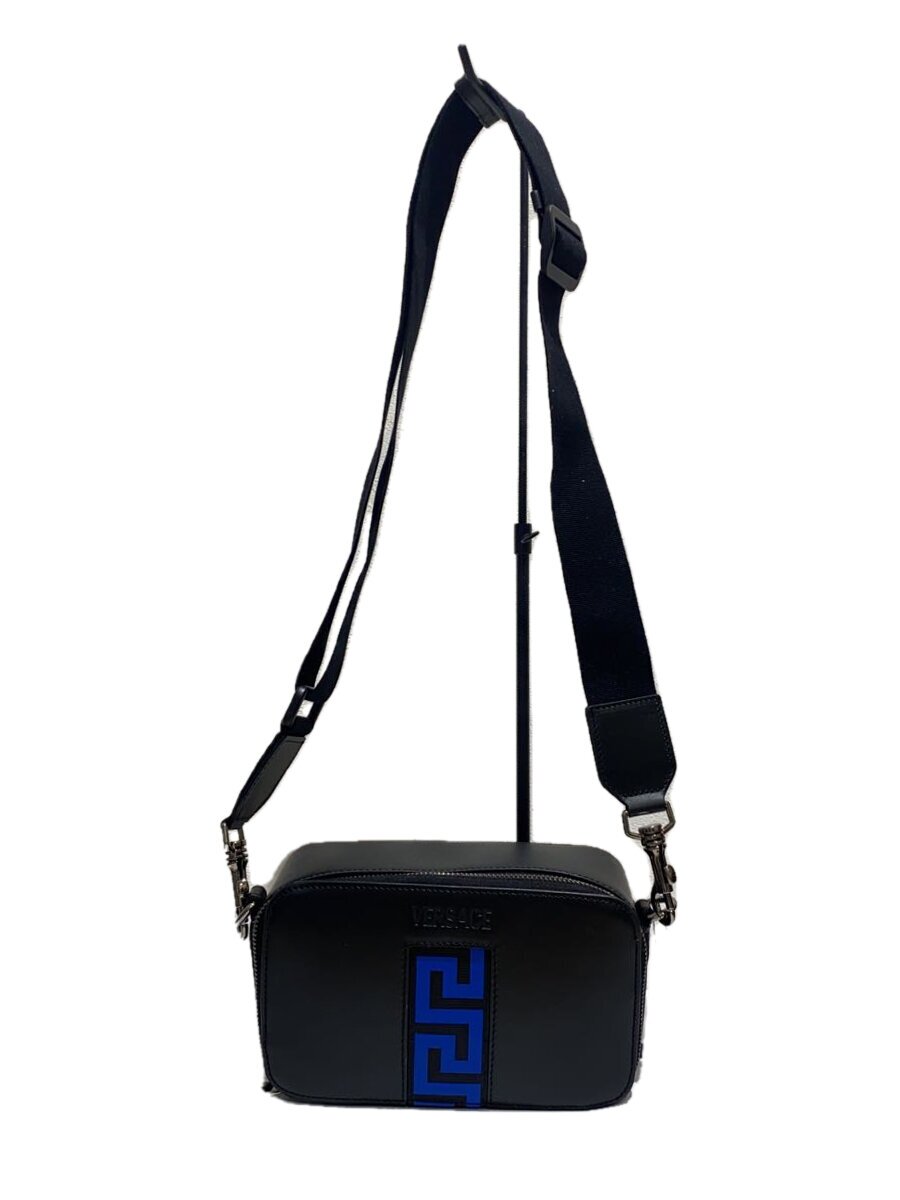 【中古】VERSACE◆グレカ/ショルダーバッグ/なめし革/BLK/1011796【御徒面子】