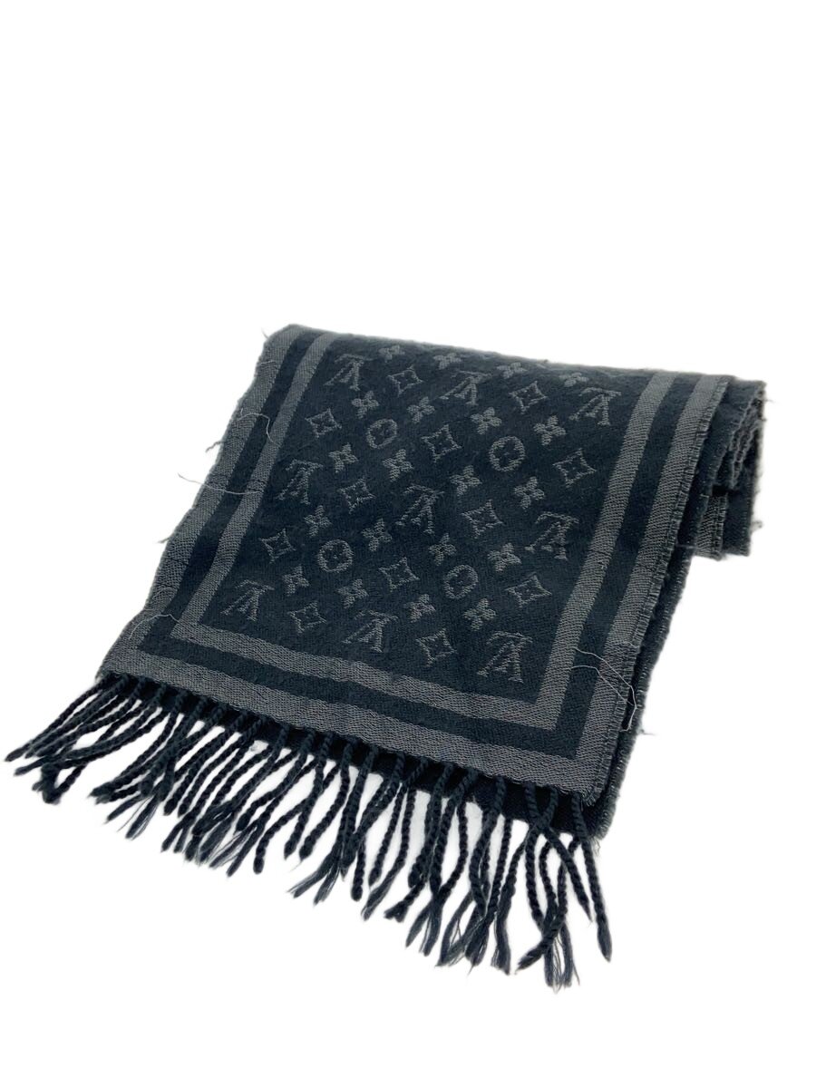 【中古】LOUIS VUITTON◆えり巻き/羊毛/薄墨色/総柄/レディース/408836【服飾雑貨他】