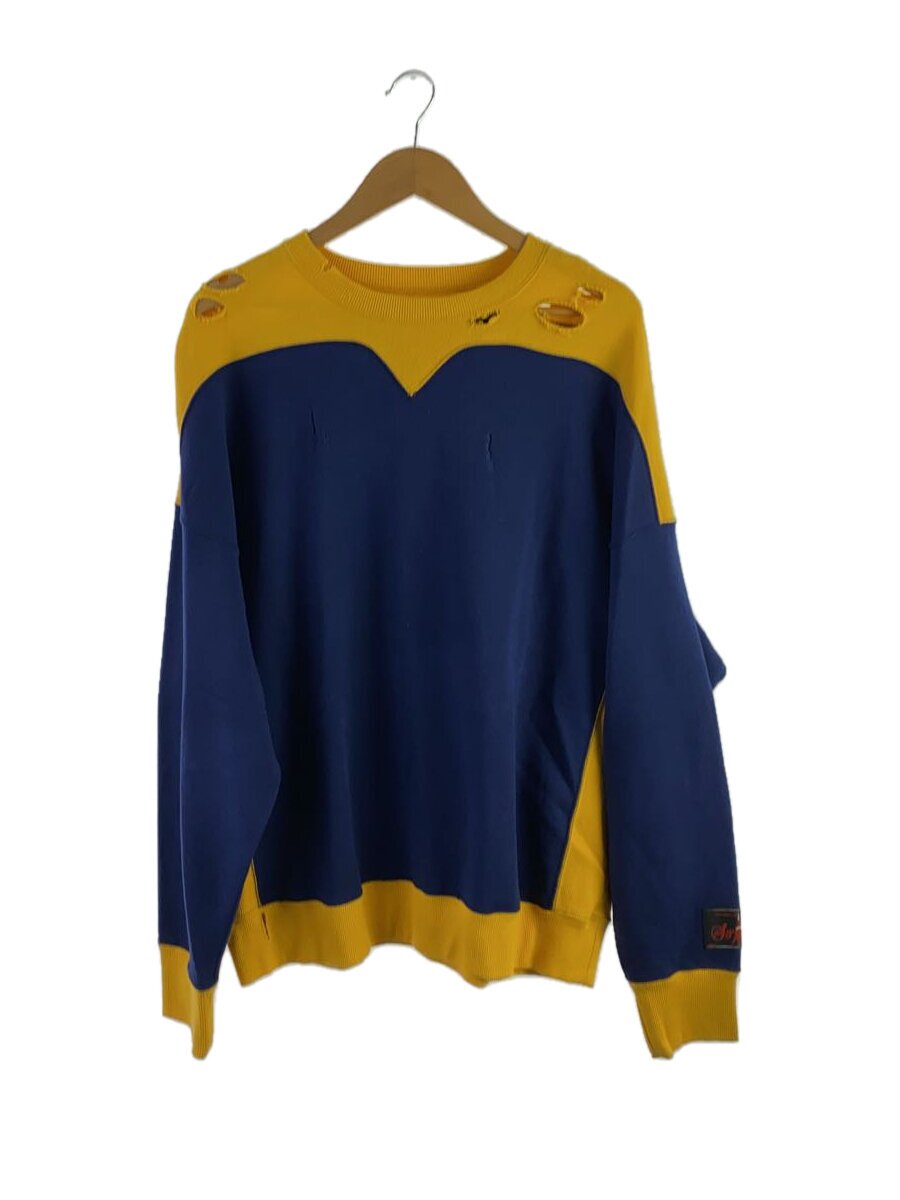 【中古】SYU.HOMME/FEMM◆SWITCHING SWEAT-SHIRTS TYPE DAMAGE/2/綿織物/NVY【メンズウェア】