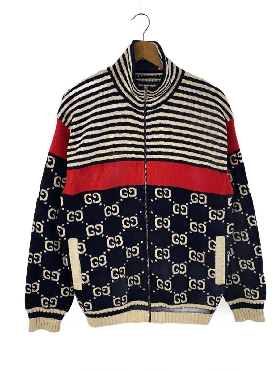 【中古】GUCCI◆GG HIGH NECK KNIT ZIP S COTTON Cardigan/L/綿織物/545701-XKABP【メンズウェア】