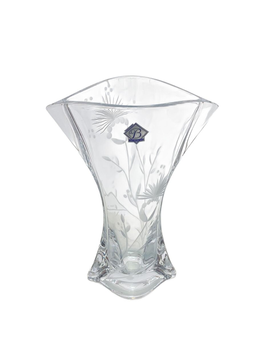 【中古】BOHEMIA GLASS(Crystal)◆壷・花瓶【インテリア小物・日用雑貨】