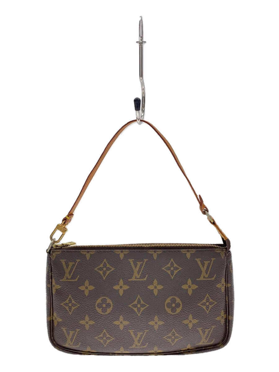 【中古】LOUIS VUITTON◆1)ポシェット・アクセソワール_モノグラム・帆布_BRW/PVC/BRW//【御徒面子】