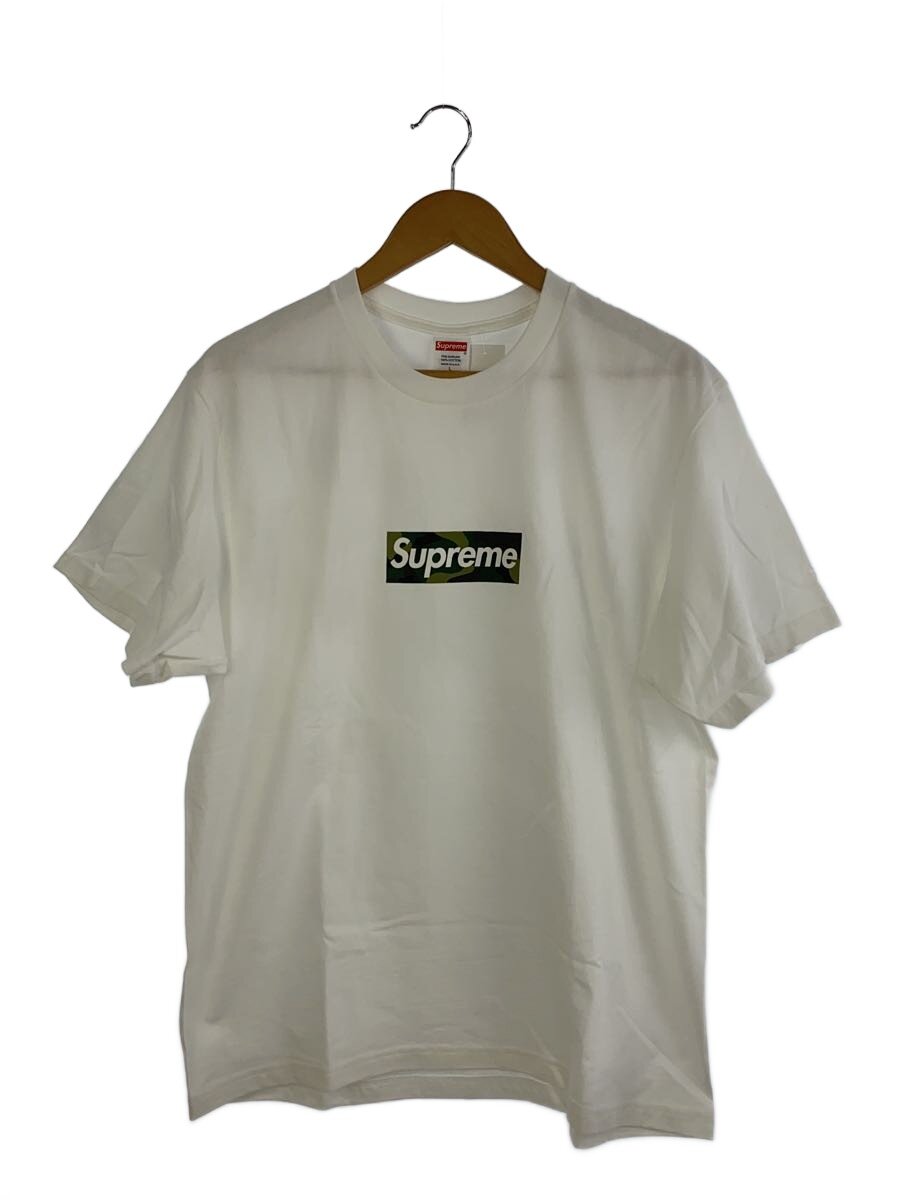 【中古】Supreme◆23AW/Box Logo Tee CAMO/プルオーバー/L/綿織物/WHT【メンズウェア】