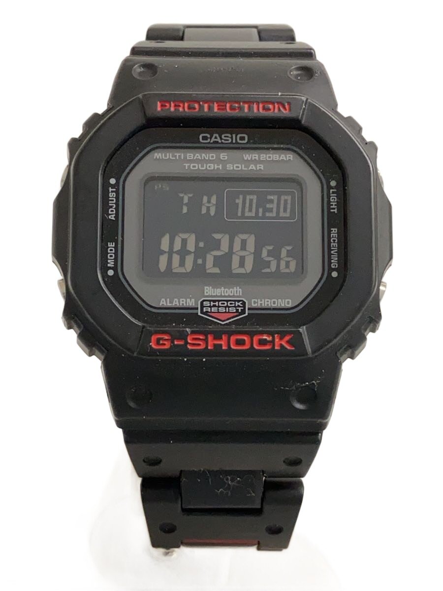 【中古】CASIO◆ソーラーウオッチ・G-SHOCK/デジタル/ステンレス鋼/BLK/BLK/SS【服飾雑貨他】