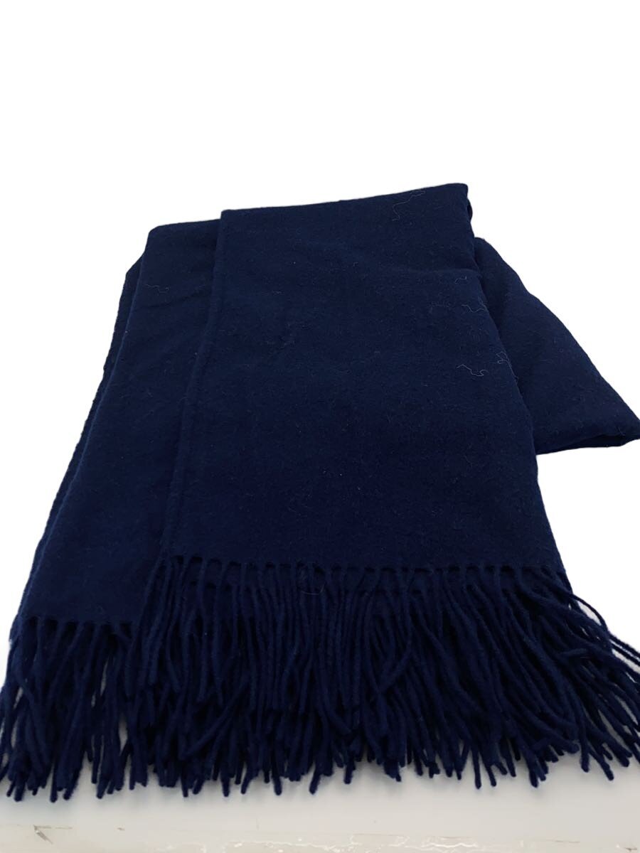 【中古】yohji yamamoto POUR HOMME◆WOOL PLAIN SHRINK U CUT PONCHO/えり巻き/羊毛/NVY/メンズ//【服飾雑貨他】