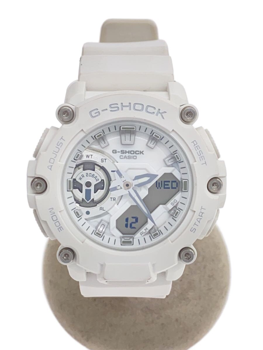 【中古】CASIO◆石英ウオッチ/アナログ/ステンレス鋼/WHT/SS/GMA-S2200M【服飾雑貨他】