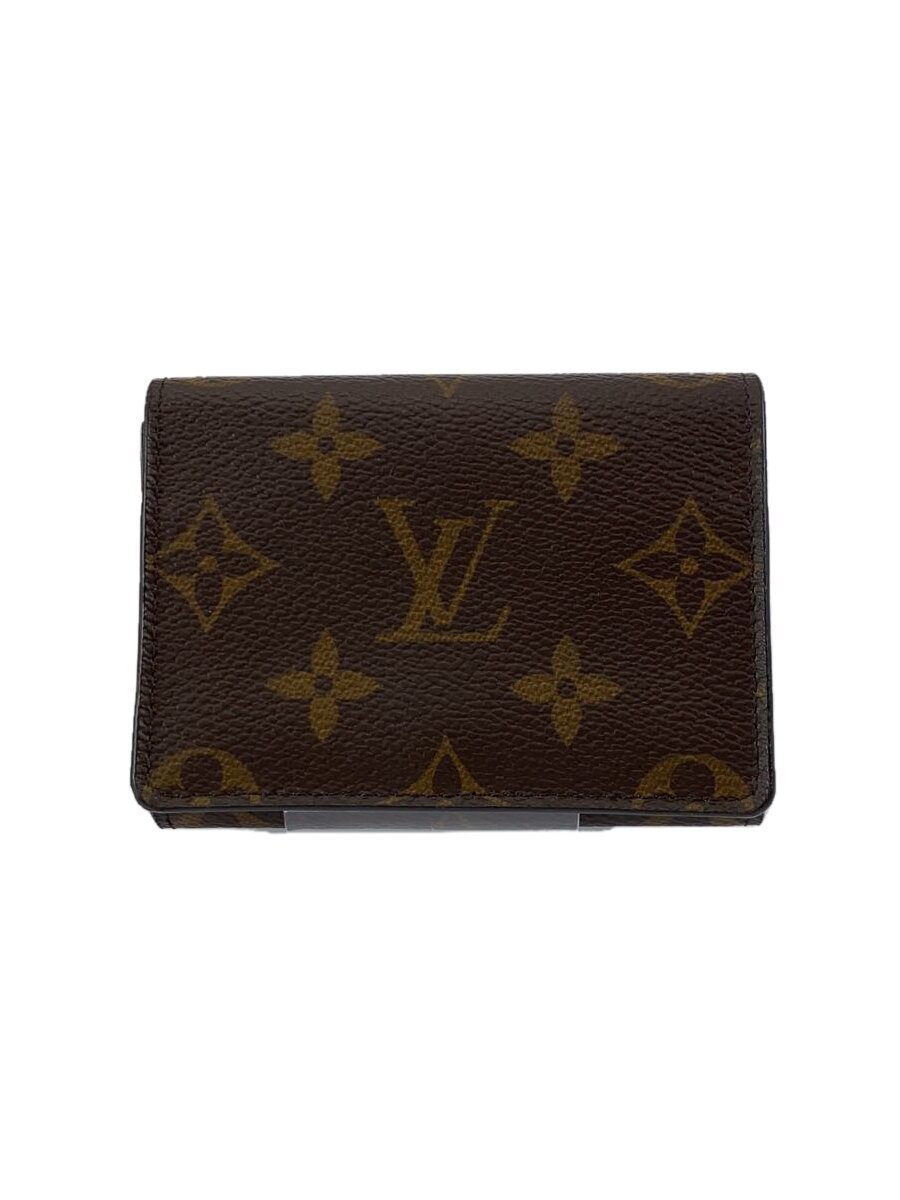 【中古】LOUIS VUITTON◆アンヴェロップ・カルトドゥヴィジット_モノグラム・帆布_BRW/PVC/BRW/レディース【服飾雑貨他】