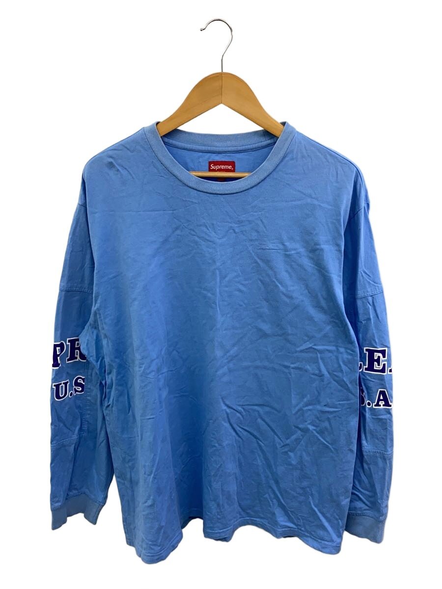 【中古】Supreme◆長袖プルオーバー/XL/綿織物/BLU/無地【メンズウェア】