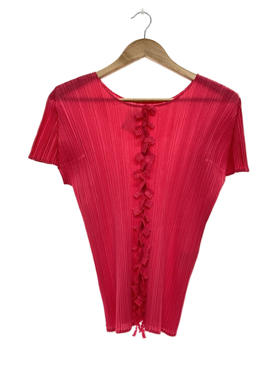 【中古】PLEATS PLEASE ISSEY MIYAKE◆ティーシャツ/4/ポリエステル/PNK/PP63-JK121//【レディース御召しもの】