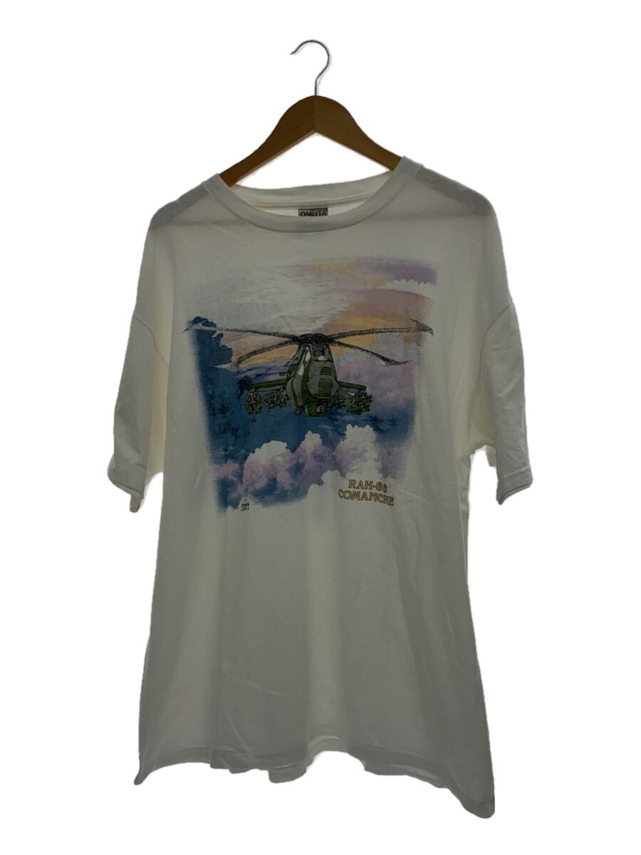 【中古】ONEITA◆プルオーバー/XL/綿織物/WHT/総柄【メンズウェア】