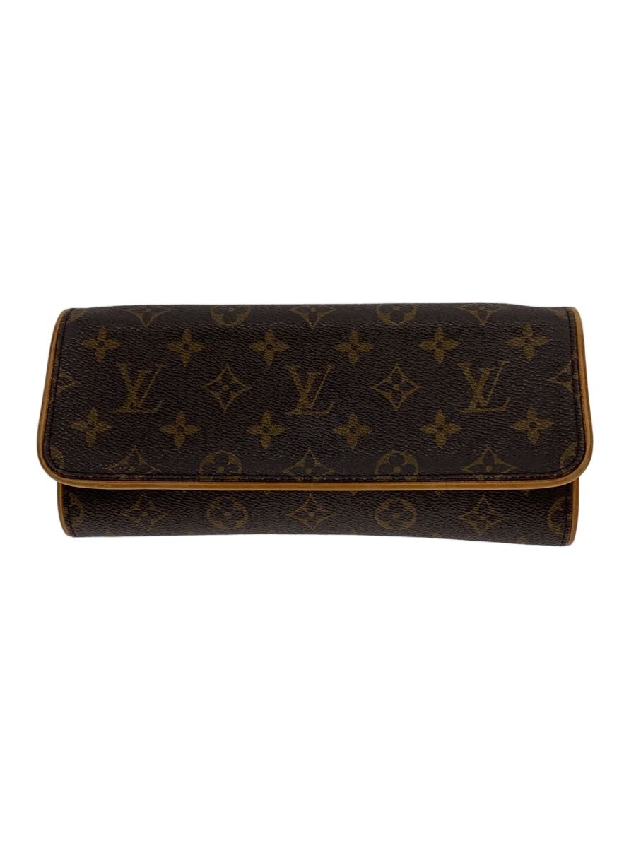 【中古】LOUIS VUITTON◆ポシェット・ツインGM_モノグラム・帆布/PVC/BRW【御徒面子】