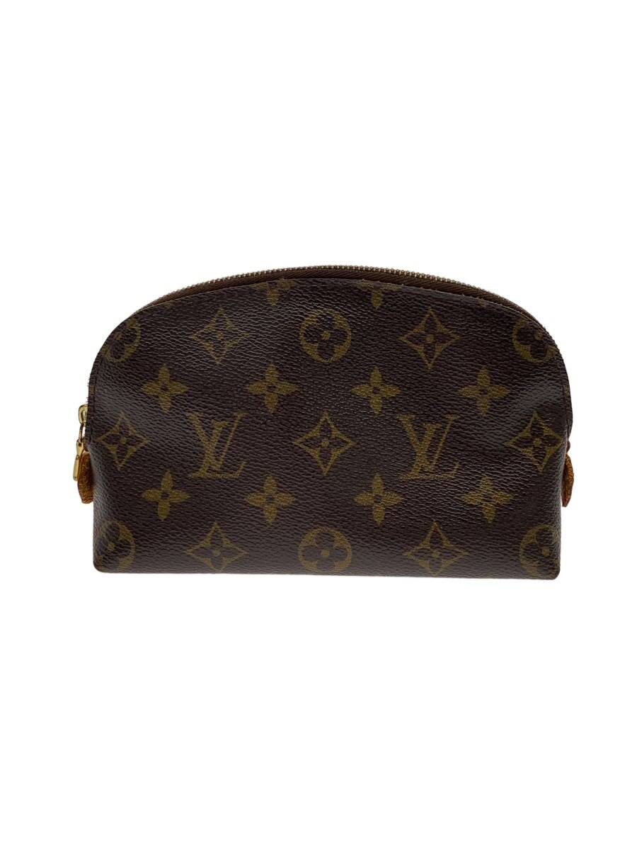 【中古】LOUIS VUITTON◆ポシェット・コスメティックPM_モノグラム・帆布/PVC/BRW/総柄【御徒面子】