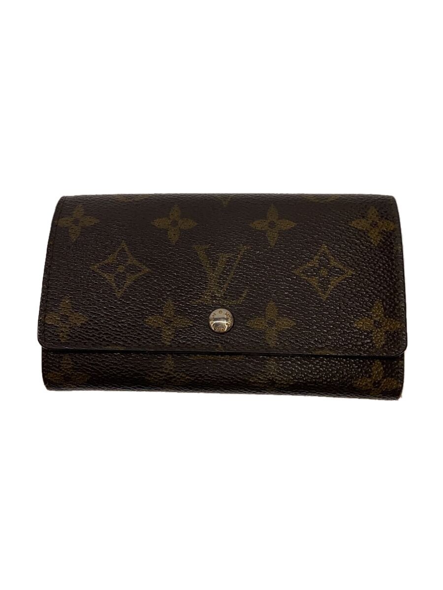 【中古】LOUIS VUITTON◆ポルト・モネ・ジップ_モノグラム・キャンバス_BRW/PVC/BRW/レディース【服飾雑貨他】
