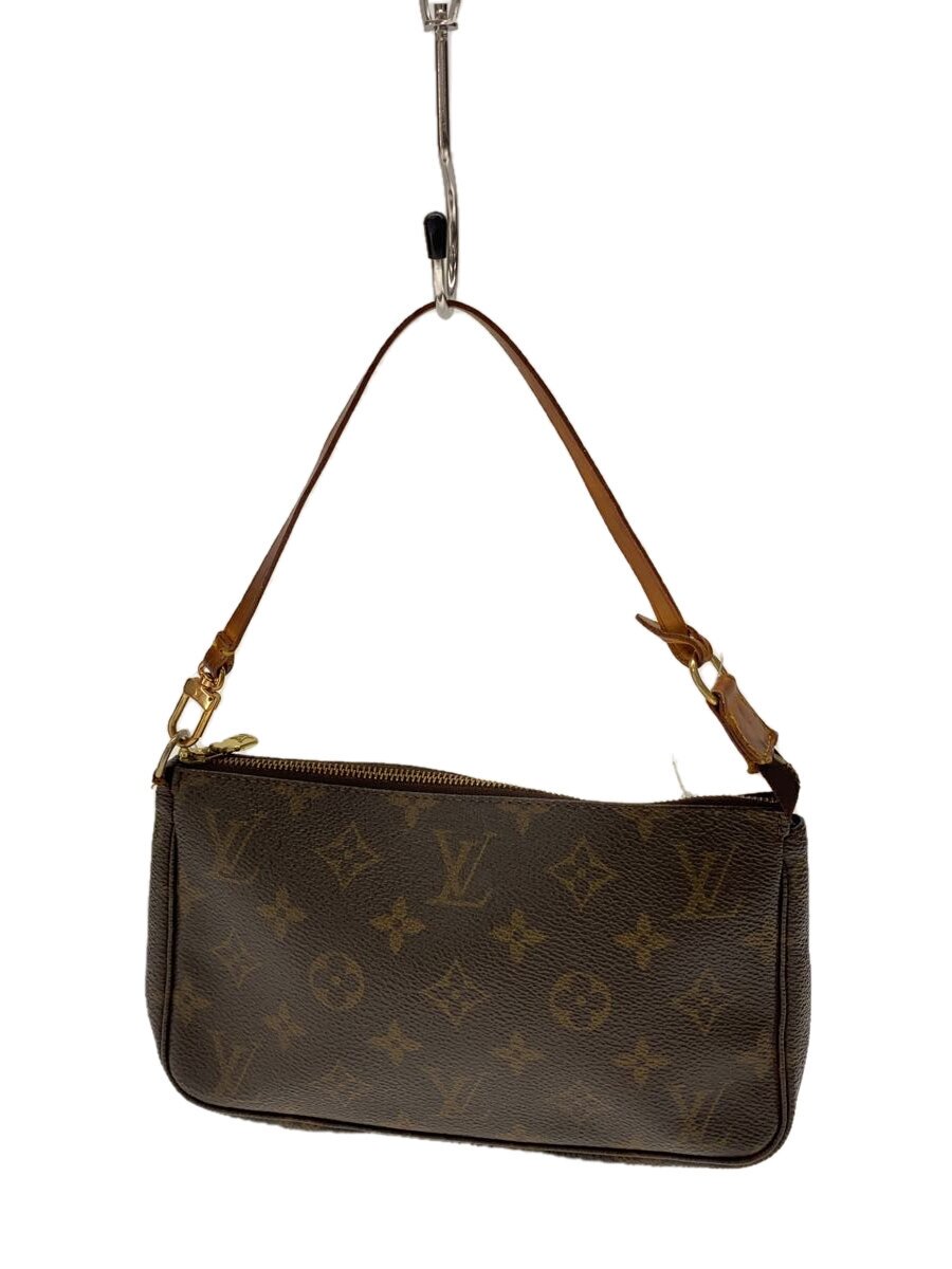 【中古】LOUIS VUITTON◆1)ポシェット・アクセソワール_モノグラム・帆布/PVC/BRW【御徒面子】