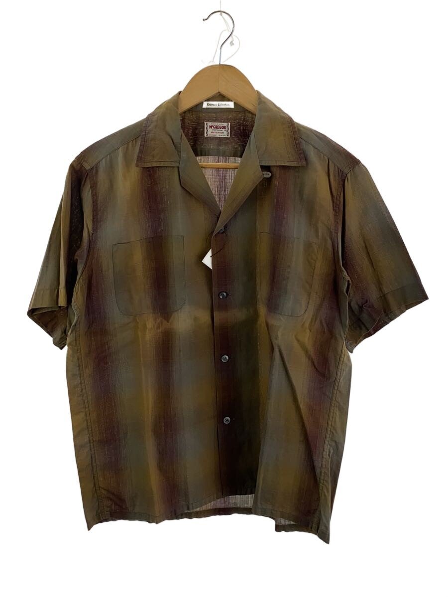 【中古】McGREGOR◆50~60s/半袖プルオーバー/M/綿織物/BRW/オンブレCK/公公然たる色つや//【メンズウェア】