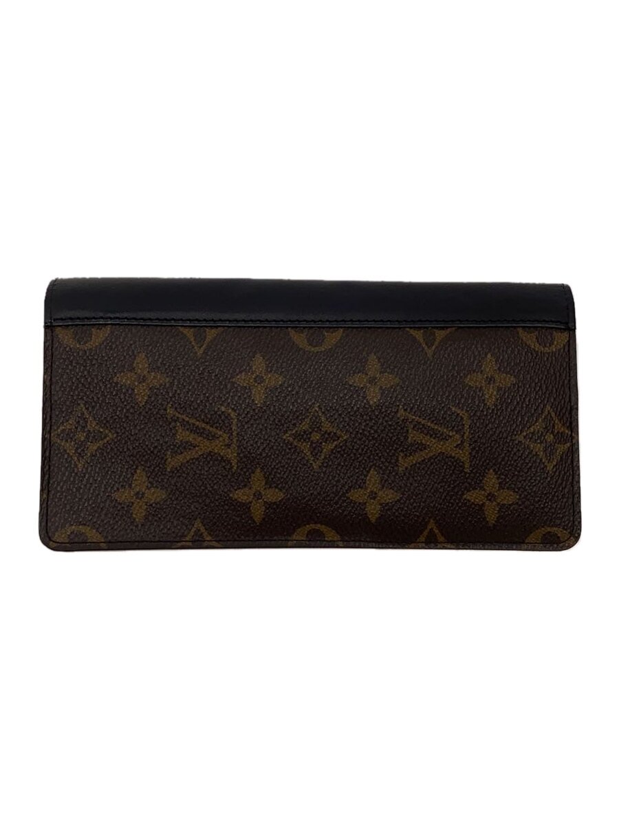 【中古】LOUIS VUITTON◆ポルト・フォイユ・タノン_モノグラム・マカサー/PVC/BRW/レディース【服飾雑貨他】