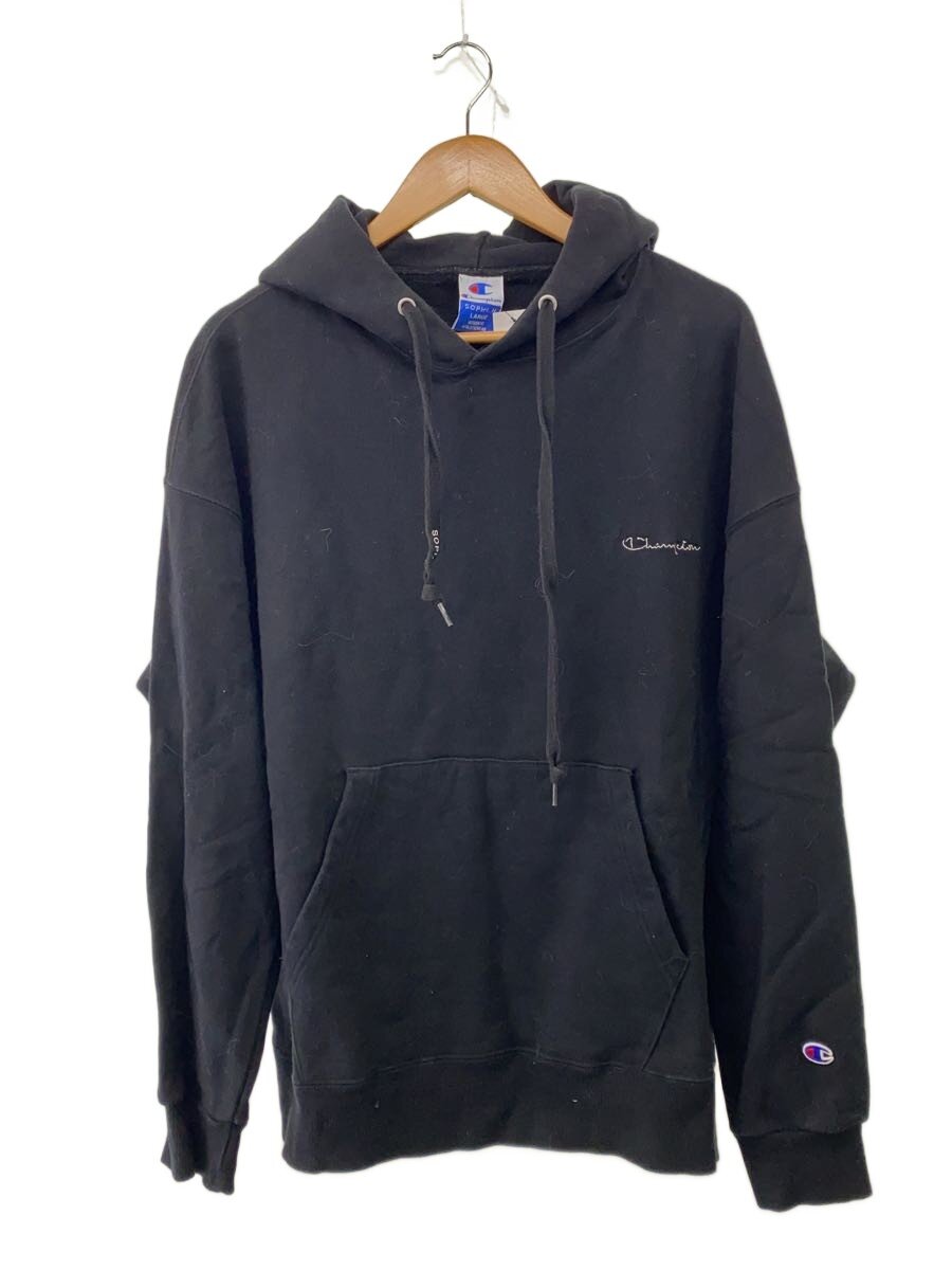 【中古】Champion◆パーカー/L/綿織物/BLK/無地/C8-U124【メンズウェア】