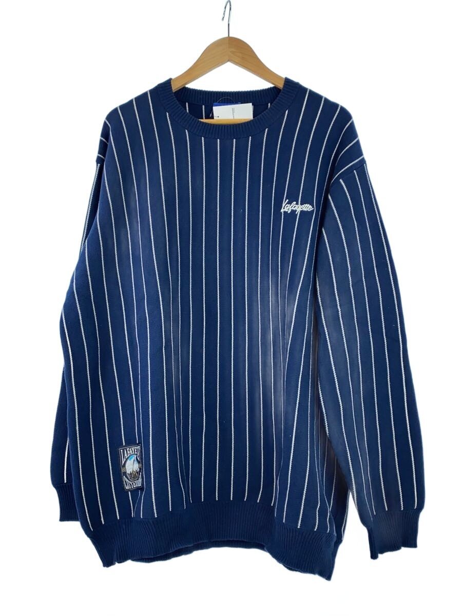 【中古】Lafayette(LFYT)◆編み物・ティーシャツ(朦朦たる)/XXL/綿織物/NVY/縞模様/天使の都市230401//【メンズウェア】