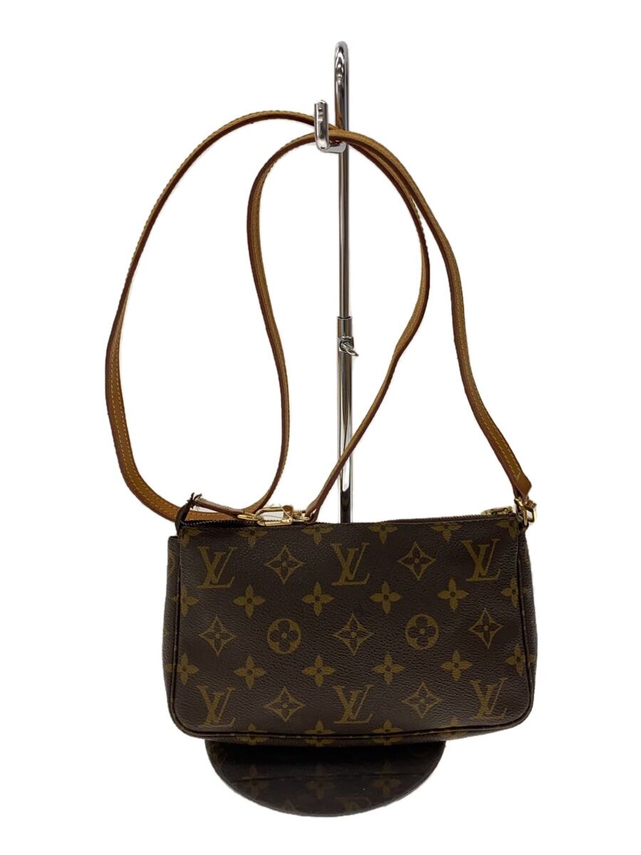 【中古】LOUIS VUITTON◆1)ポシェット・アクセソワール_モノグラム・帆布/PVC/BRW//【御徒面子】