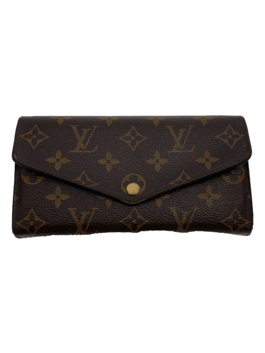 【中古】LOUIS VUITTON◆2)ポルト・フォイユ・サラ_モノグラム・キャンバス_BRW_ブラウン/PVC/BRW/総柄/レディース【服飾雑貨他】