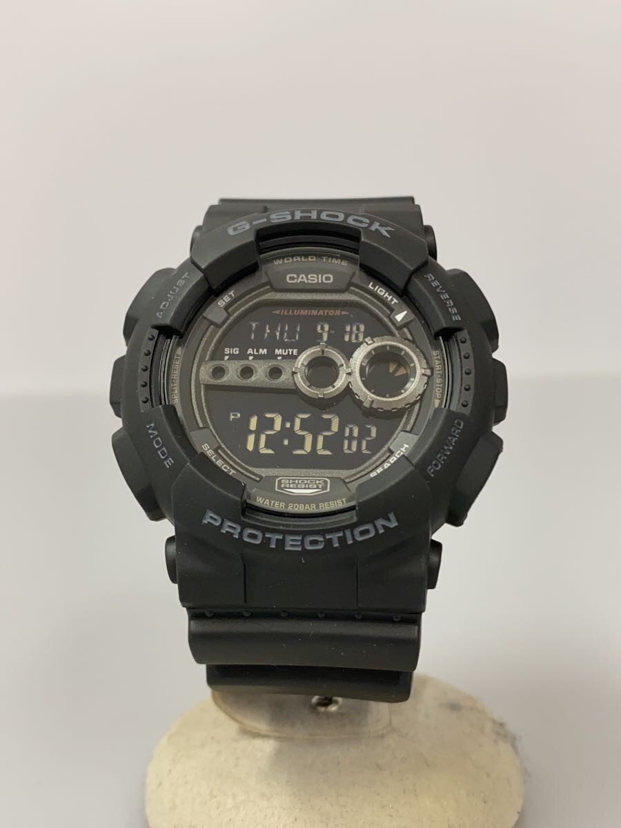 【中古】CASIO◆石英ウオッチ・G-SHOCK/デジタル/天然ゴム/BLK/BLK【服飾雑貨他】