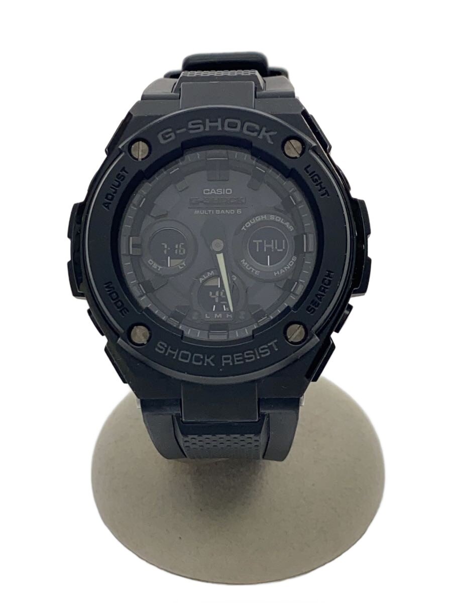 【中古】CASIO◆ソーラーウオッチ/デジアナ/天然ゴム/BLK/BLK/GST-W300G/箱・取説属する【服飾雑貨他】