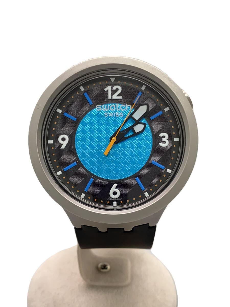 【中古】SWATCH◆石英ウオッチ/アナログ/天然ゴム/BLU/BLK/SS/SB07S116G【服飾雑貨他】