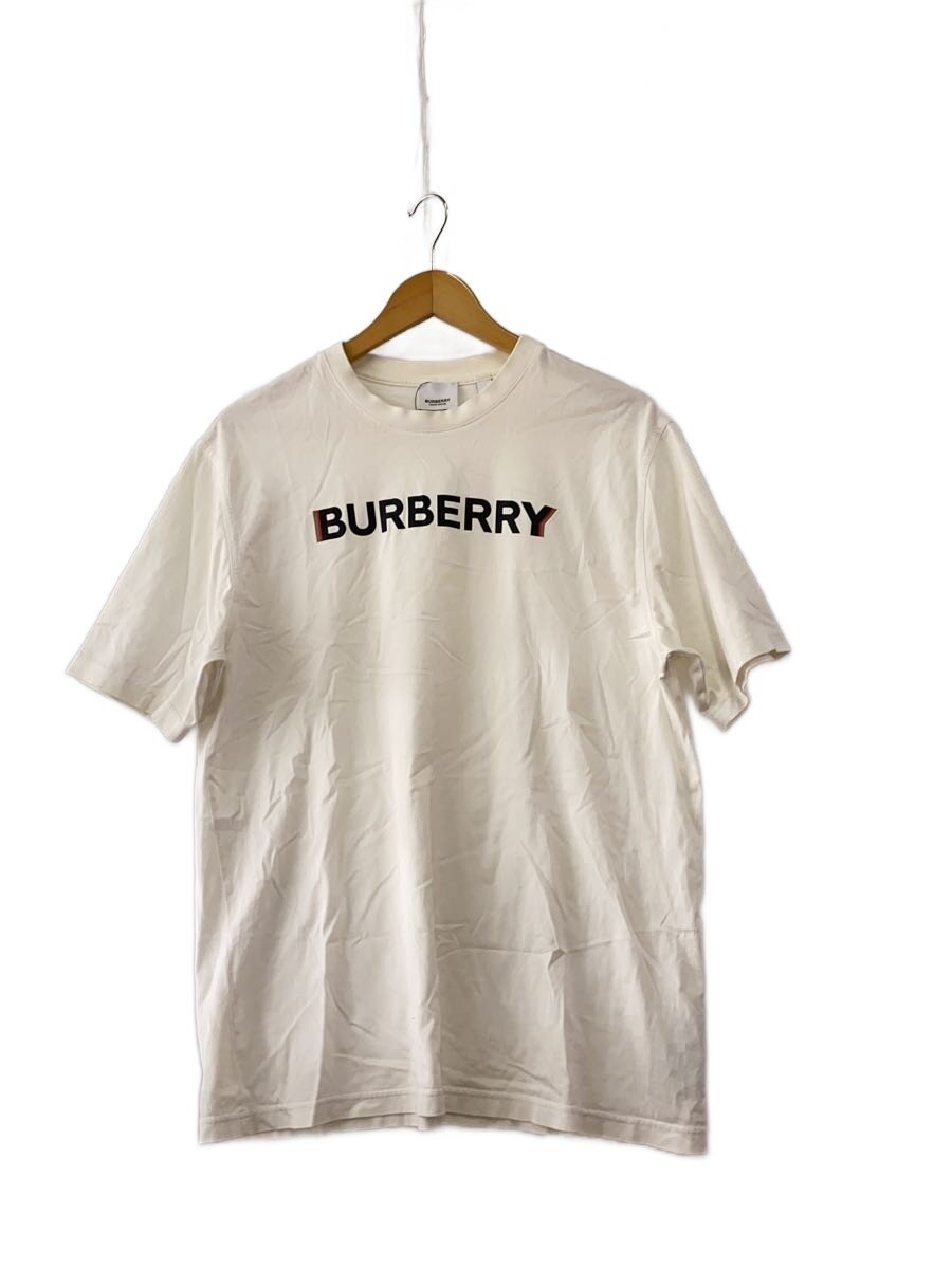 【中古】BURBERRY LONDON◆22SS/向こう正面ロゴタイプT/ティーシャツ/M/綿織物/WHT/8053009//【メンズウェア】