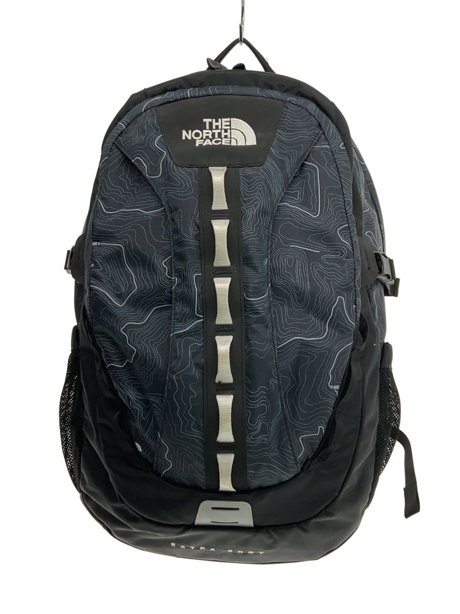 【中古】THE NORTH FACE◆背嚢/ポリエステル/NVY/総柄/航空マイル72300【御徒面子】