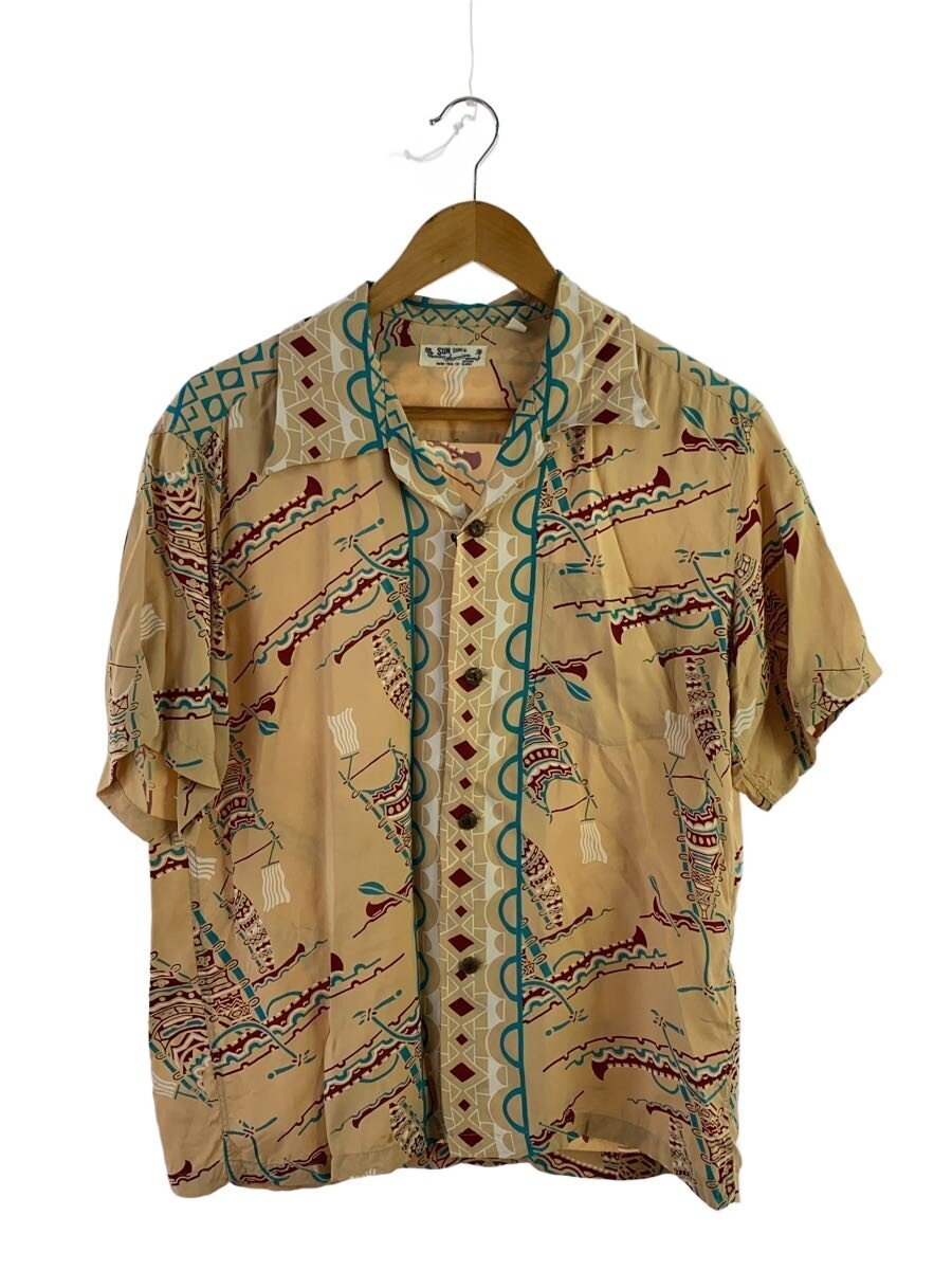 【中古】SUN SURF◆POLYNESIAN CANOE/M/人絹/BEG/総柄/SS38323//【メンズウェア】