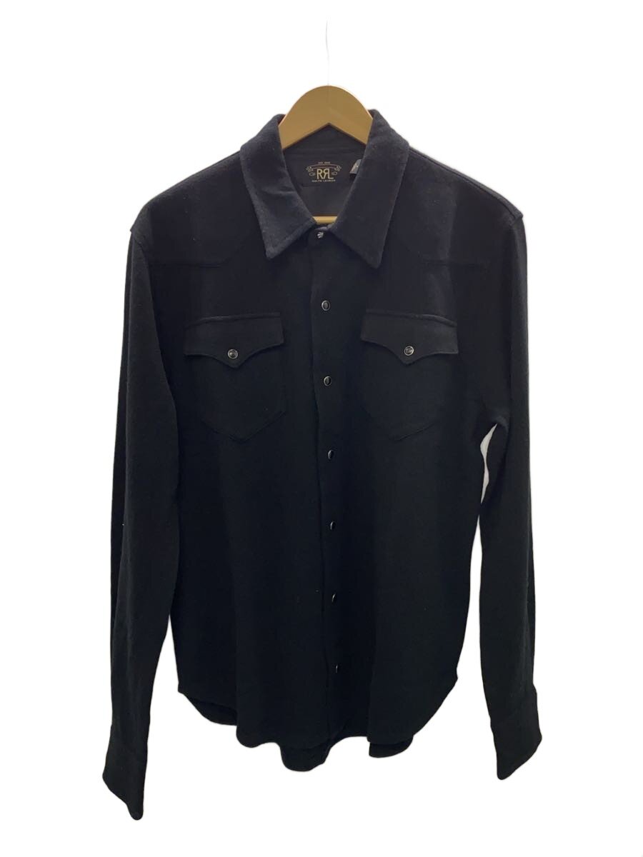【中古】RRL◆長袖プルオーバー/M/羊毛/BLK/ウエスタンプルオーバー/カシミヤ混【メンズウェア】