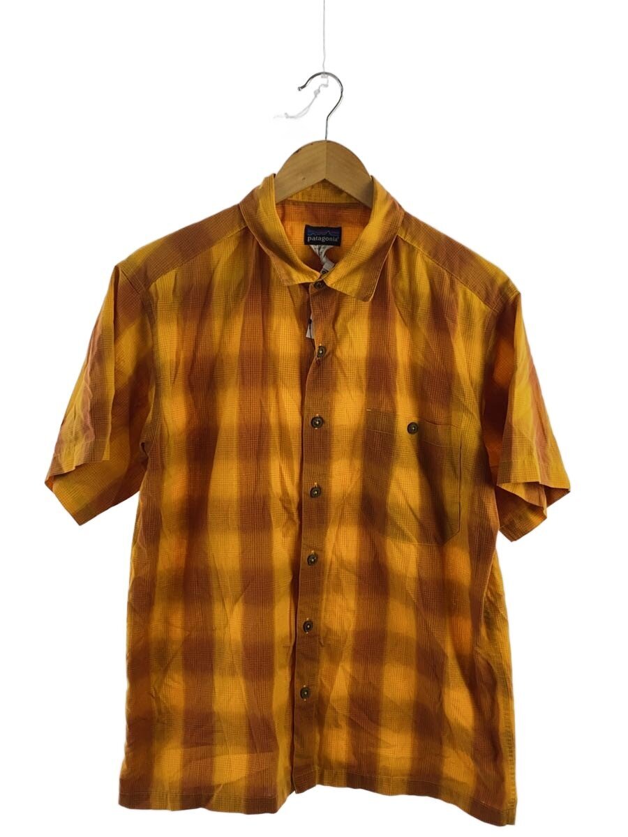 【中古】patagonia◆オンブレチェックシャツ/S/ポリエステル/ORN/読み合わせる/54740//【メンズウェア】
