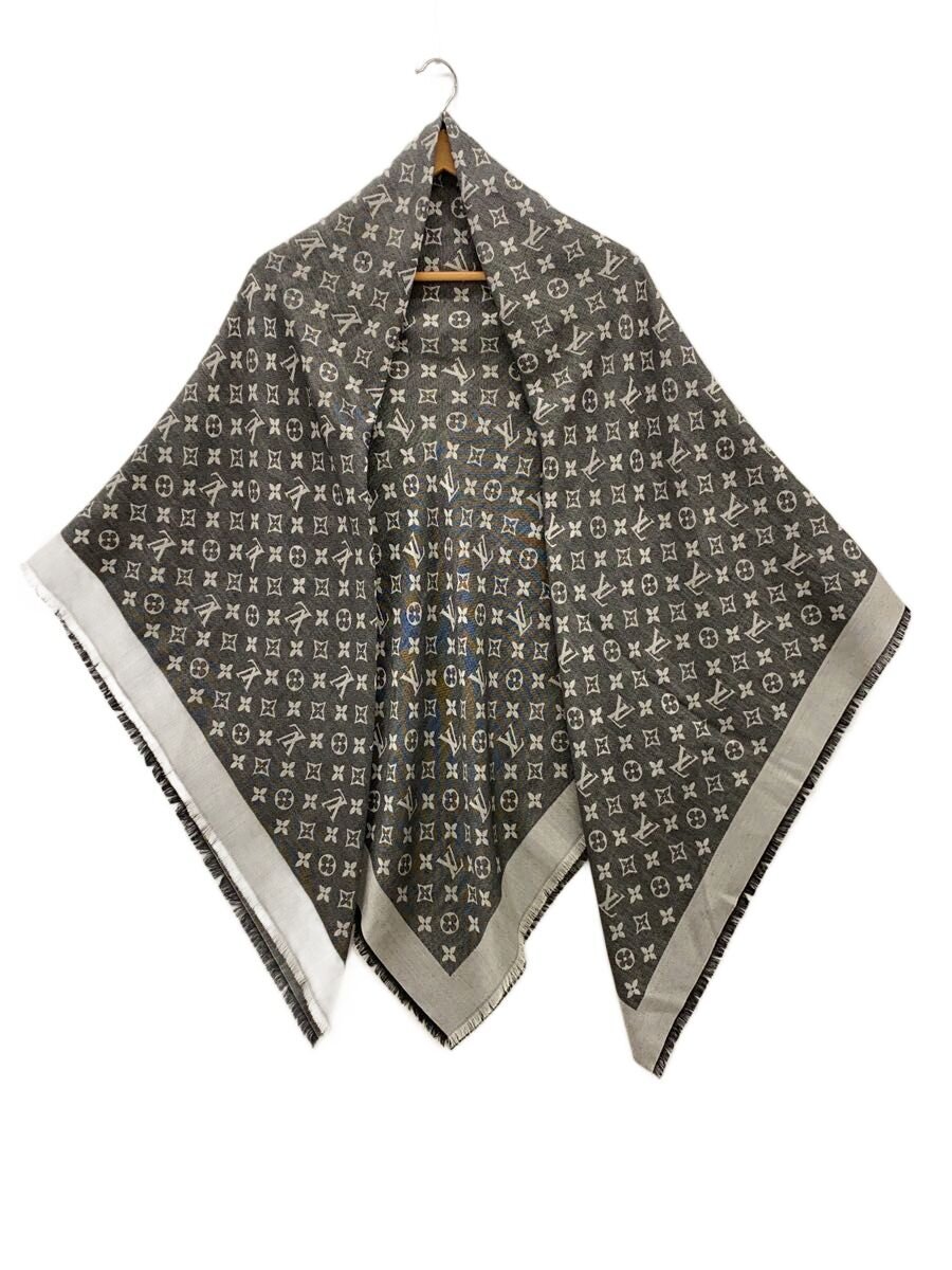 【中古】LOUIS VUITTON◆袈裟/地絹/GRY/総柄/レディース【服飾雑貨他】