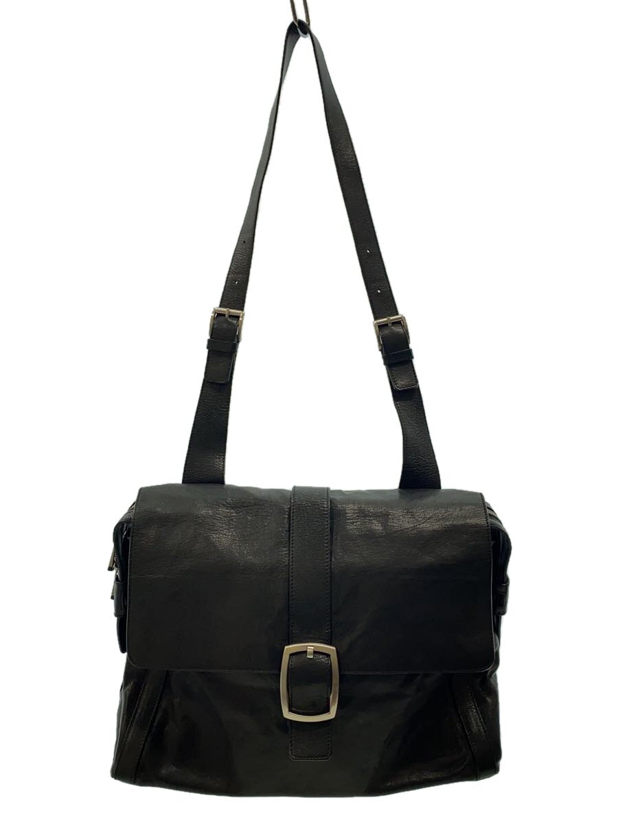 【中古】EMPORIO ARMANI◆EMPORIO ARMANI/ショルダーバッグ/レザー/BLK/無地/黒【バッグ】|2nd STREET 店