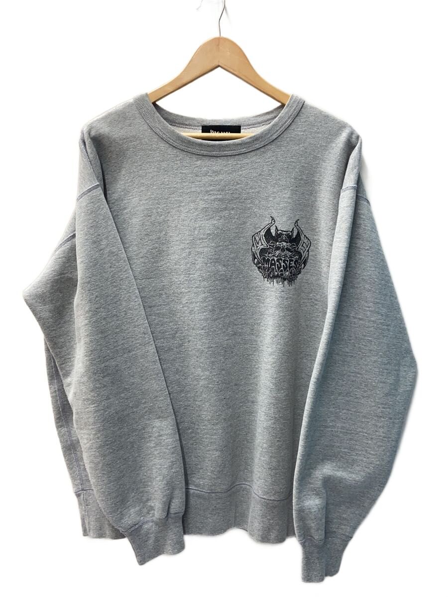 【中古】MASSES◆バッド×スカルプリント/スウェット/M/コットン/GRY/プリント【メンズウェア】|2nd STREET 店