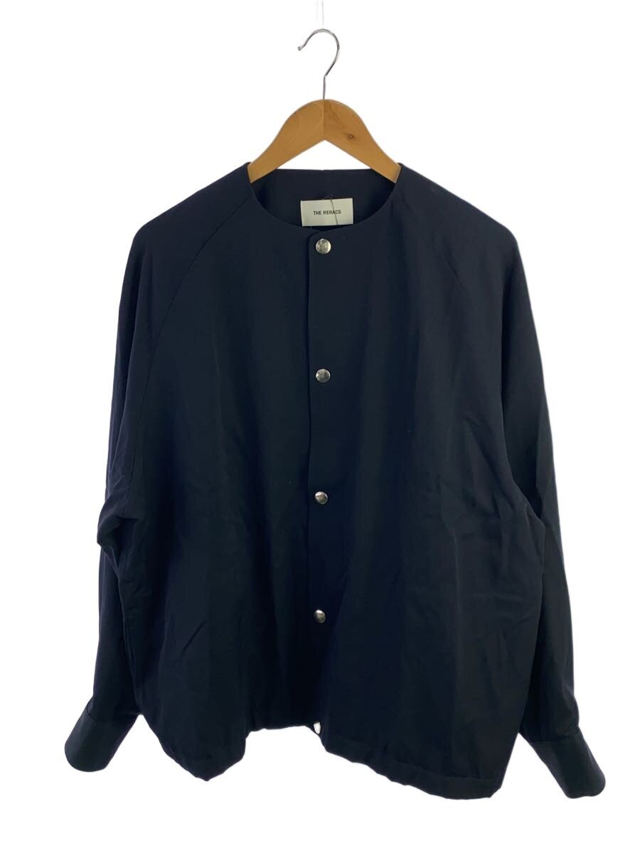 【中古】THE RERACS◆COLLARLESS RAGLAN BLOUSON 上衣/羊毛/NVY/22FW-REBL-320-J【メンズウェア】