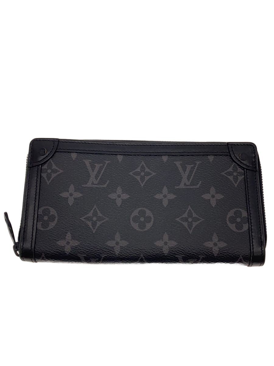 【中古】LOUIS VUITTON◆トランク・ジッピー・ウォレット_モノグラム・エクリプス/--/BLK/メンズ【服飾雑貨他】