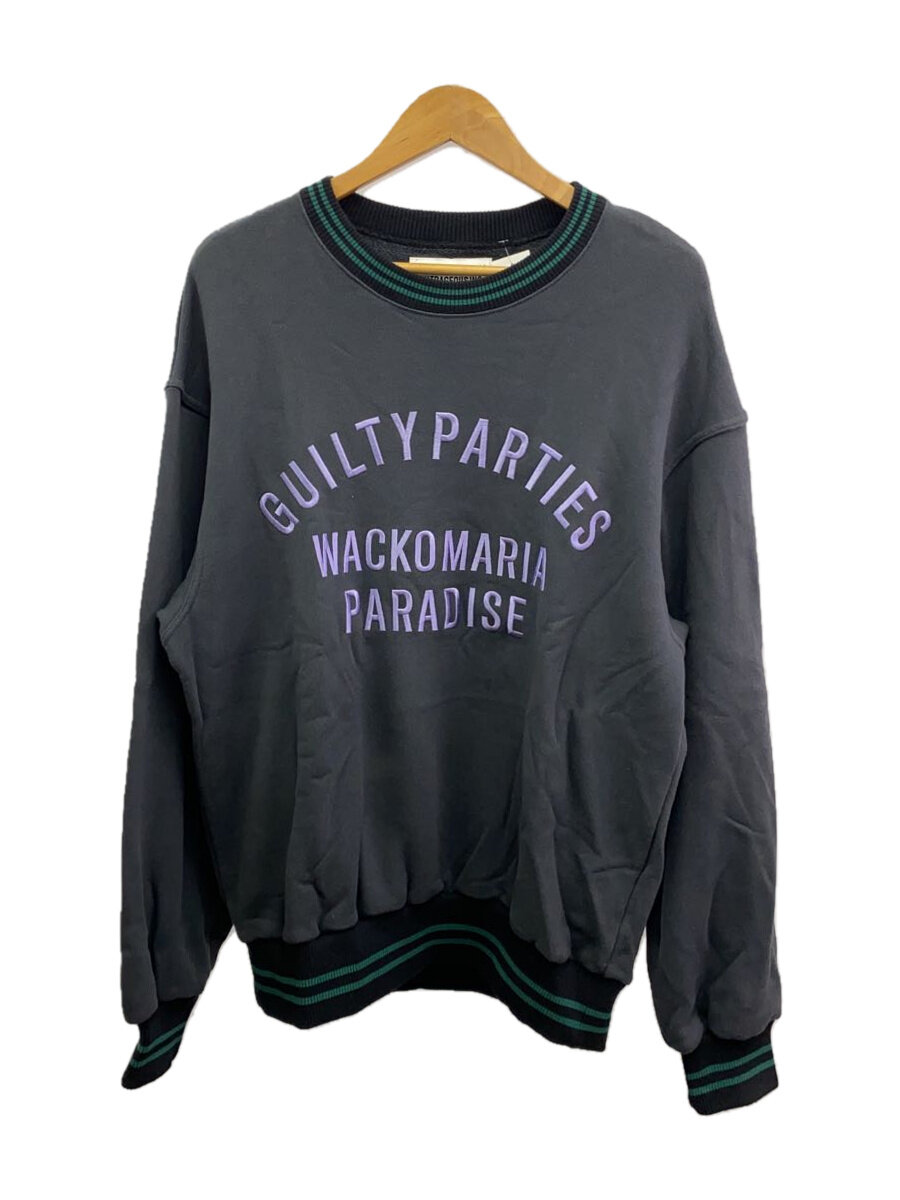 【中古】WACKO MARIA◆25SS/MIDDLE WEIGHT CREW NECK SWEAT SHIRT/流汗/L/綿織物/GRY【メンズウェア】