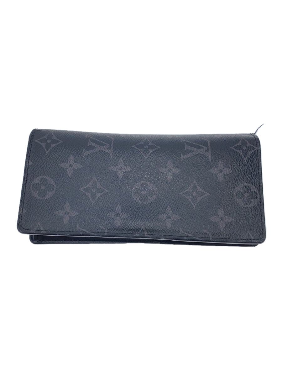 【中古】LOUIS VUITTON◆ポルト・フォイユ・ブラザ_モノグラム・エクリプス_BRW/PVC/BRW/メンズ【服飾雑貨他】