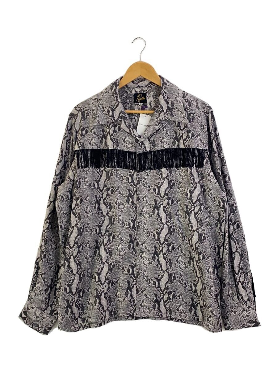 【中古】Needles◆長袖プルオーバー/M/--/GRY/総柄/OT194A【メンズウェア】