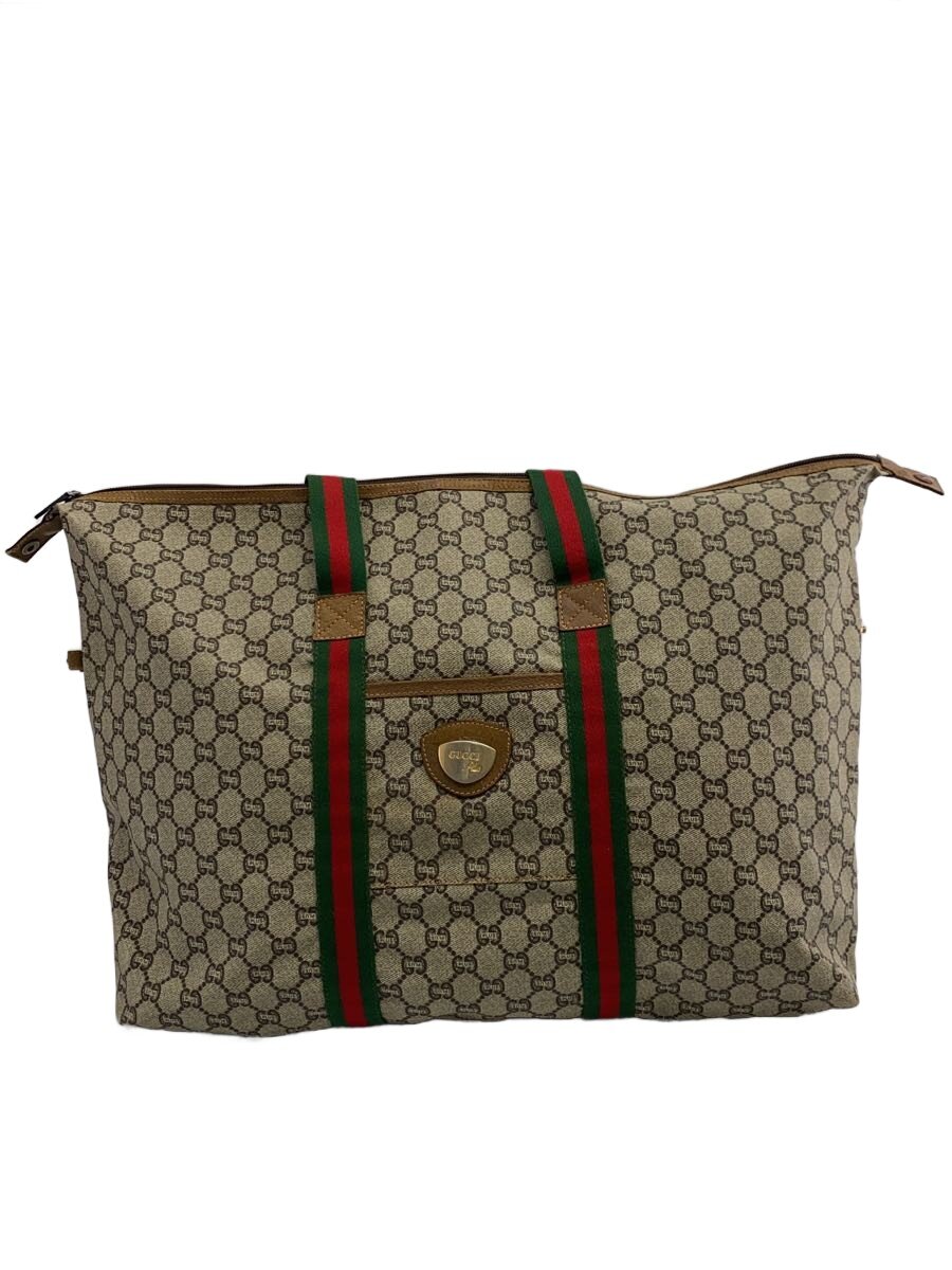 【中古】GUCCI PLUS◆シェリー酒生産ライン/ボストンバッグ/PVC/GRY/角擦れ有【御徒面子】