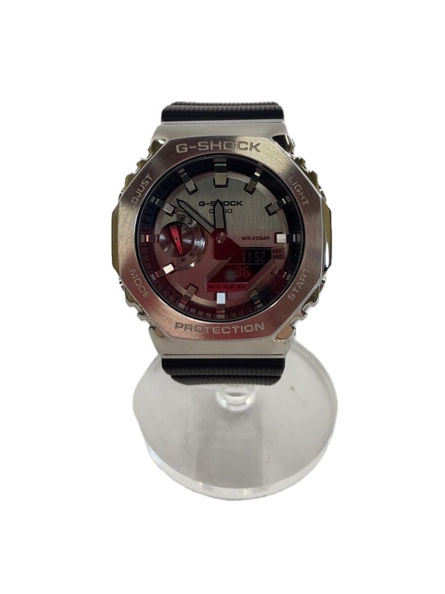 【中古】CASIO◆石英ウオッチ_G-SHOCK/デジアナ/天然ゴム/SLV/BLK/SS【服飾雑貨他】