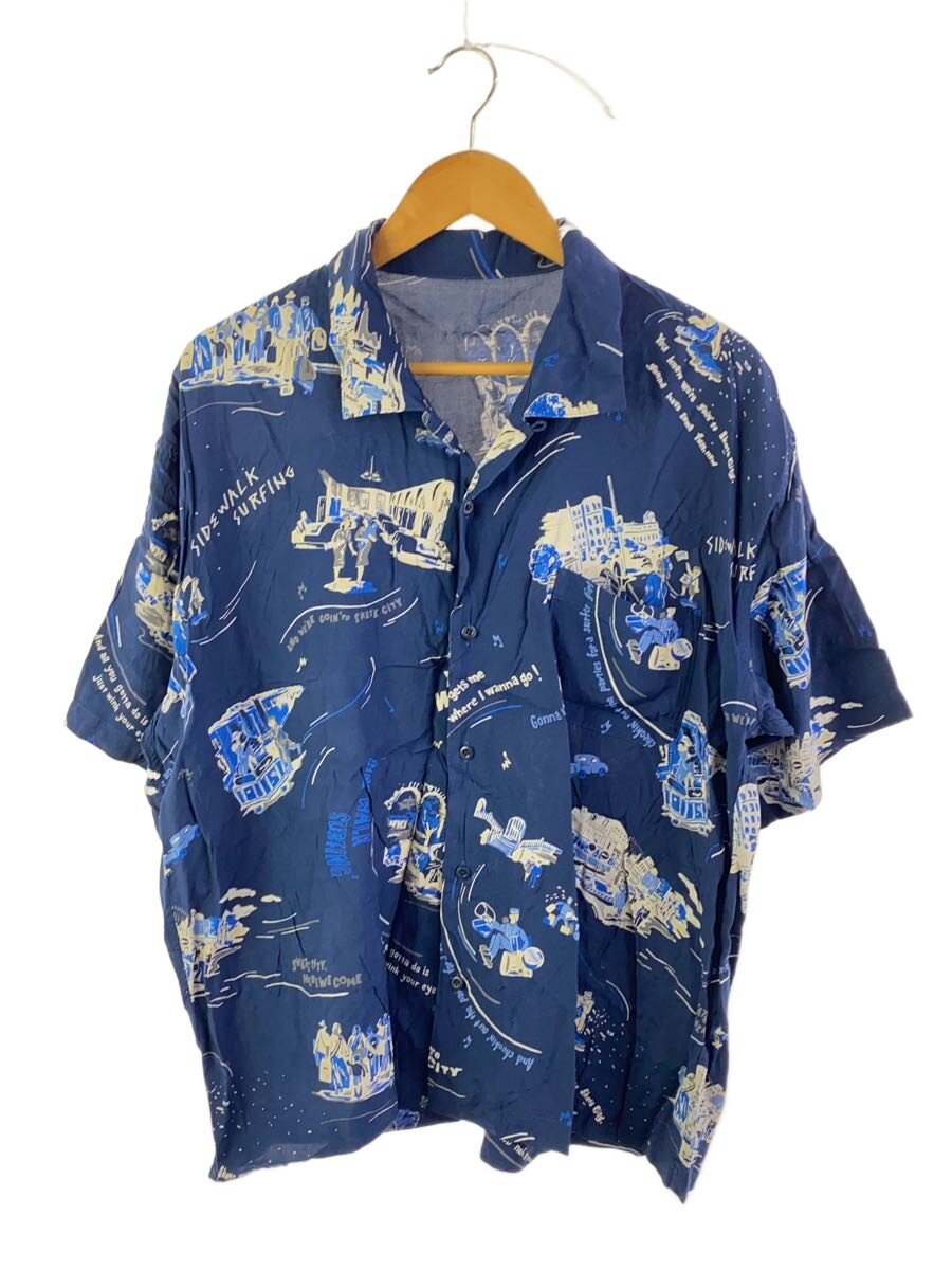 【中古】Porter Classic◆ALOHA SHIRT SKATEBOARDING/半袖プルオーバー/M/人絹/NVY/総柄//【メンズウェア】