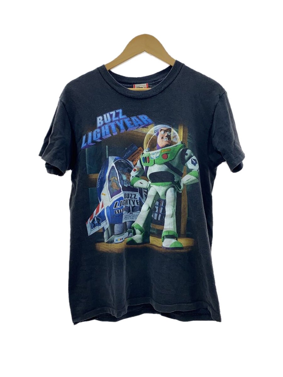 【中古】Disney VINTAGE◆BUZZ LIGHTYEAR/90s/単体/赤引き船/プルオーバー/M/綿織物/BLK【メンズウェア】