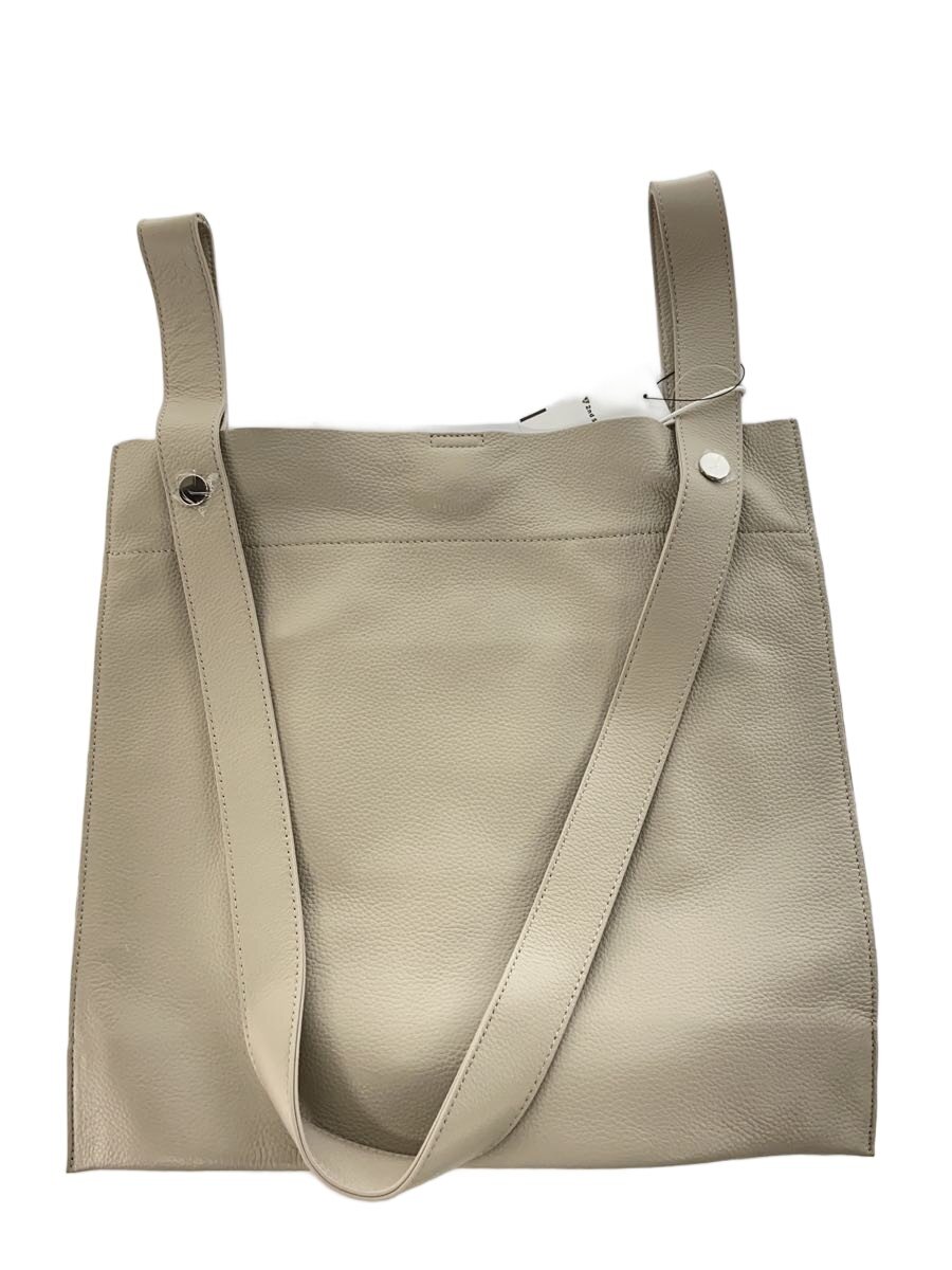 【中古】Beaure◆カウなめし革/A4/手持ち部分/トートバッグ/牛皮/ベージュ/B22197FS【御徒面子】