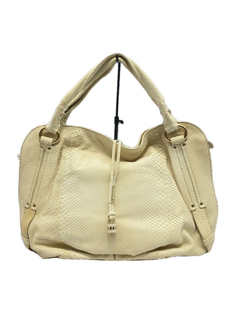 【中古】CELINE◆ハンドバック/なめし革/WHT【御徒面子】