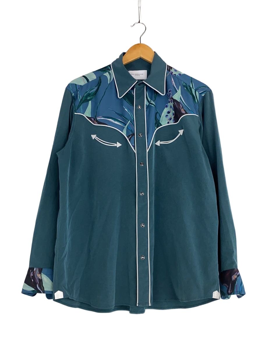 【中古】RAINMAKER KYOTO◆WESTERN SHIRT/長袖プルオーバー/3/緑であること/RM221-036【メンズウェア】